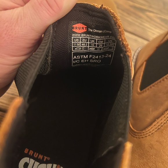 Men Brunt Leather Slip-On Boots Comp Toe - Picture 4 of 7